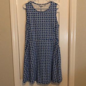 Blue and white dress